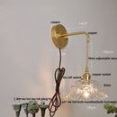 Axyaa Clear Glass LED Wall Light Fixture Modern Rotate Bedside Lamp