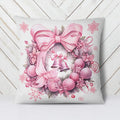 Axyaa Christmas Pink Throw Pillow Cover for Home Decoration & Holiday Gift