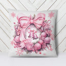 Axyaa Christmas Pink Throw Pillow Cover for Home Decoration & Holiday Gift