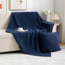Axyaa Knitted Four-Season Sofa Blanket - Solid Color Office Living Room Nap Blanket