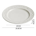 Axyaa Relief Stone Pattern Ceramic Plate for Elegant Dining