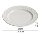 Axyaa Relief Stone Pattern Ceramic Plate for Elegant Dining