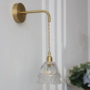 Axyaa Amber Glass LED Wall Sconce Pull Chain Switch Nordic Modern Design