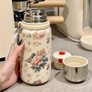 Axyaa Floral Insulated Stainless Steel Water Bottle with Lid