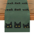 Black Cat Silhouette Table Runner by Axyaa: Halloween Party Decor & Dresser Table Accent
