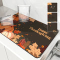 Thanksgiving Drying Mat by Axyaa: Absorbent Placemat for Table Cup Drying - Anti-Slip Décor Accessory