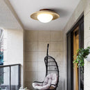 Axyaa Yellow Travertine Disc Shape Ceiling Light for Home Decor