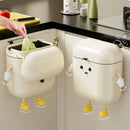 Axyaa Cream Wall-mounted Kitchen Trash Can with Lid for Food Waste