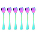 Axyaa Rose Gold Heart Shape Coffee Spoons Set Stainless Steel Kitchen Accessories