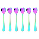 Axyaa Rose Gold Heart Shape Coffee Spoons Set Stainless Steel Kitchen Accessories