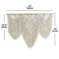 Axyaa Macrame Wall Hanging Tapestry Wooden Stick Boho Decor Tassel Curtain • Hand-Woven Wedding Backgrou