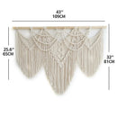 Axyaa Macrame Wall Hanging Tapestry Wooden Stick Boho Decor Tassel Curtain • Hand-Woven Wedding Backgrou