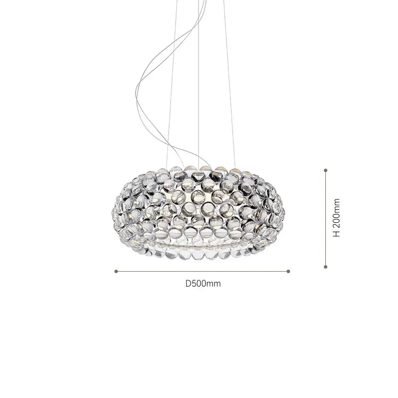 Axyaa Acrylic LED Pendant Chandelier Transparent Gold Floor Lamp