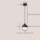 Axyaa LED Black Travertine Pendant Light for Dining Living Room Cafe Bedroom