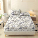 Axyaa Leaf Flower Fitted Sheet - Soft Brushed Polyester Fiber Mattress Cover