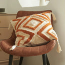 Axyaa Geometric Tufted Tassel Cotton Cushion Cover for Retro Bohemia Decor