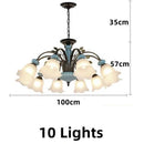 Rustic Ceramic Chandelier with Glass Shade by Axyaa - Kitchen Living Room Lighting