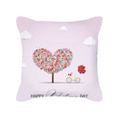 Axyaa Happy Valentine's Day Pink Pillowcase - Cute Square Cushion Cover