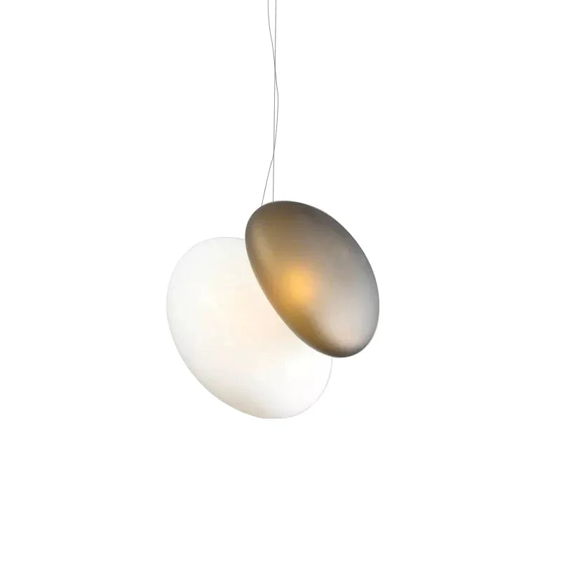 Axyaa Pebble Style Double-Sided Frosted Glass Pendant Light with LED Rope