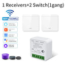 Axyaa Smart WiFi Switch Module RF433MHz Wall Panel Control with Alexa Google Assistant