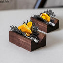 Axya Molecule Cuisine V-shaped Wooden Tableware for Restaurant and Dessert Display