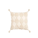 Axyaa Tufted Diamond Pattern Cushion Cover - Nordic Style Beige Yellow Tassel Pillowcase