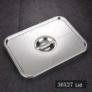 Axyaa Stainless Steel Deep Rectangle Serving Tray for Fruits, Buffet, and Kitchen Storage