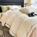 Axyaa Plush Fleece Carved Velvet Bedding Set - 4Pcs Warm & Cozy Collection