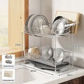 Axyaa Dish Drying Rack with Drainboard and Utensil Holder for Kitchen Counter