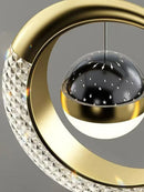 Axyaa Gold Moon Bedside Pendant Light, Adjustable Shade for Dining Room & Bedroom