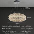 Axyaa Crystal Chandelier High-end Luxury Pendant Lamp for Home Decor Lighting