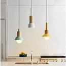 Axyaa Nordic Wood Pendant Lights Modern Macaron LED Hang Lamp Kitchen Bar Loft E27