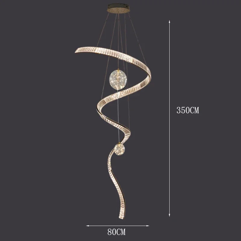 Axyaa Rotating Crystal Chandelier for Modern Villa Interior Lighting
