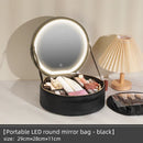 Axyaa LED Mirror Makeup Case | Cosmetic Organizer with Adjustable Dividers