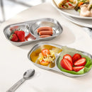 Axyaa Kids Stainless Steel Divided Food Plate with Cute Pattern