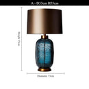 Axyaa Blue Glass Floor Lamp | American Style LED Light for Living Room