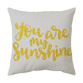 Axyaa Yellow Daisy Cushion Cover Line Sun Pillow Decor