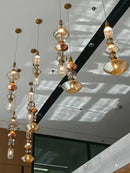 Axyaa Nordic Glass Chandelier: Modern Elegant Design for Hotel, Cafe, and Home