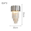 Axyaa Crystal LED Wall Light - Nordic Luxury Stainless Steel & Gold Bedroom Decor