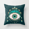 Axyaa Teal Blue Flower Leaves Pattern Pillow Case for Home Decor
