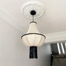 Axya Cream Style Chandelier: Elegant, Minimalist Fabric Pendant Lamp for Living Room, Restaurant & Bedroom