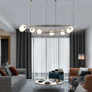 Axyaa Modern LED Round Chandelier Pendant Lights for Living Room and Bedroom