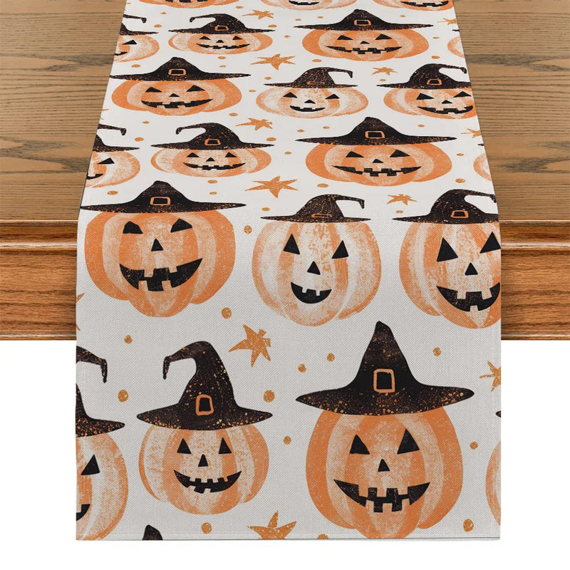 Axyaa Halloween Head Table Runner for Indoor Outdoor Home Dining Decoration