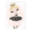 Axyaa Ballet Girl Custom Name Canvas Painting Swan Print Wall Art Nordic Posters