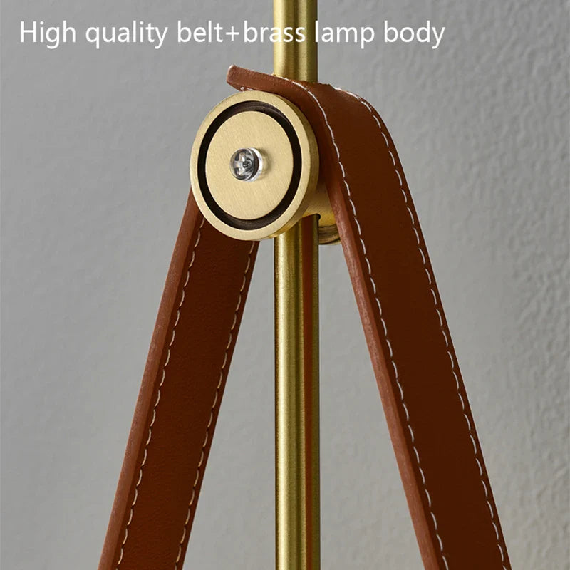 Axyaa Nordic Glass Wall Lamp, Copper Leather Bedroom Pendant