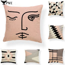 Axyaa Pink Stripe Linen Home Decor Pillowcase 45x45cm Sofa Eye Pillow