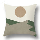 Axyaa Green Leaf Geometric Print Decorative Pillowcase for Home & Office