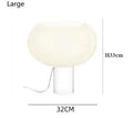 Axyaa White Mushroom Glass LED Desk Lamp for Modern Minimalist Home Decor