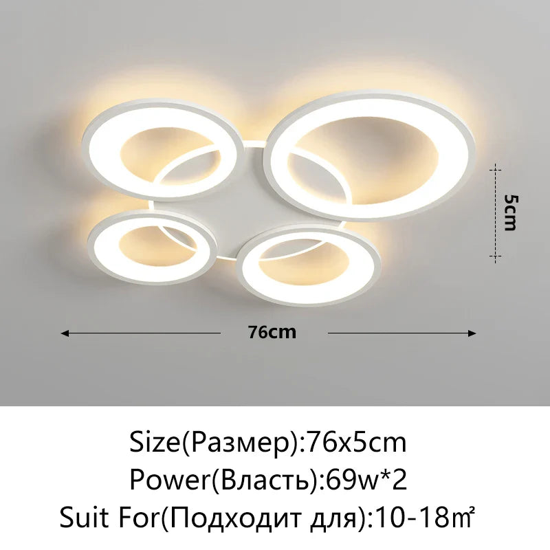 Axyaa Ring Ceiling Light: LED Indoor Lighting for Living Room, Bedroom, Dining Room