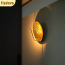 Axyaa Circular Gold Foil Wall Lamp for Hotel Lobby, Living Room, Bedroom - Elegant Atmosphere Lighting